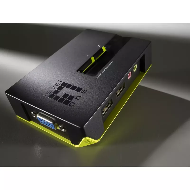 LevelOne 2-portowy przełącznik KVM USB VGA z obsługą dźwięku