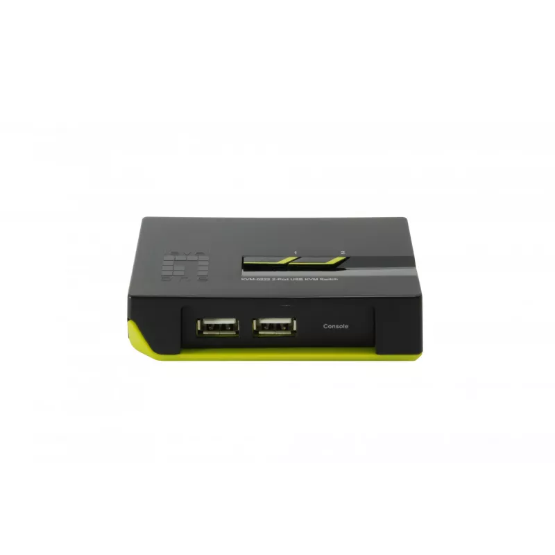 LevelOne 2-Portowy KVM VGA USB Switch, 2048 x 1536 pikseli, Czarny, Zielony