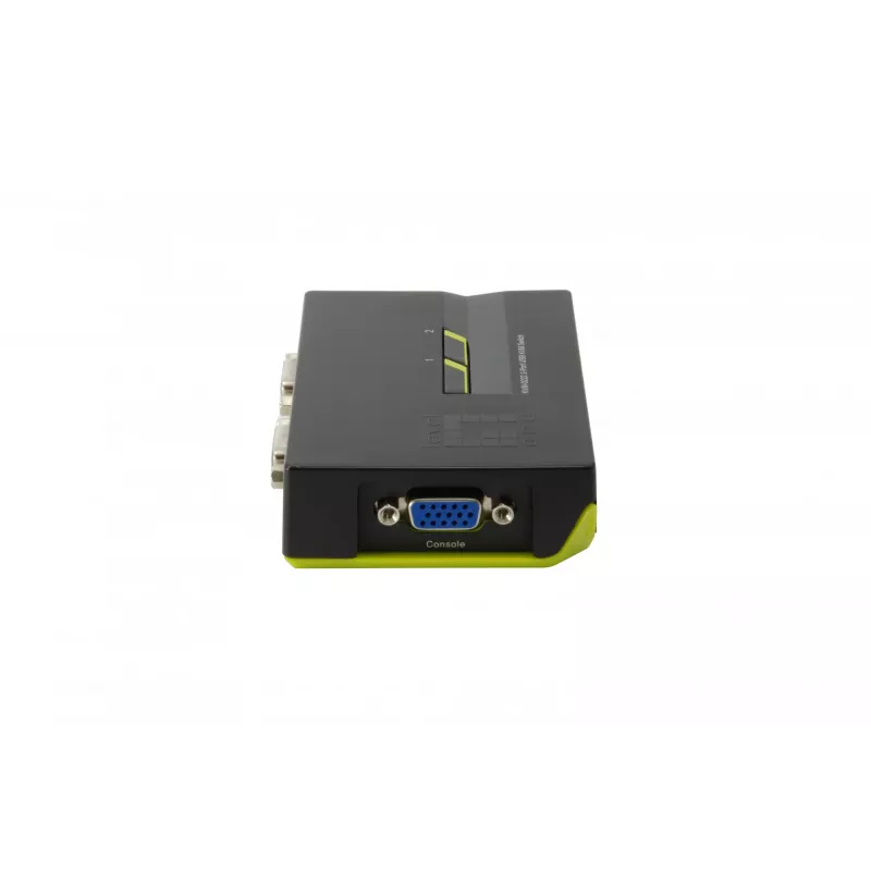 LevelOne 2-Portowy KVM VGA USB Switch, 2048 x 1536 pikseli, Czarny, Zielony