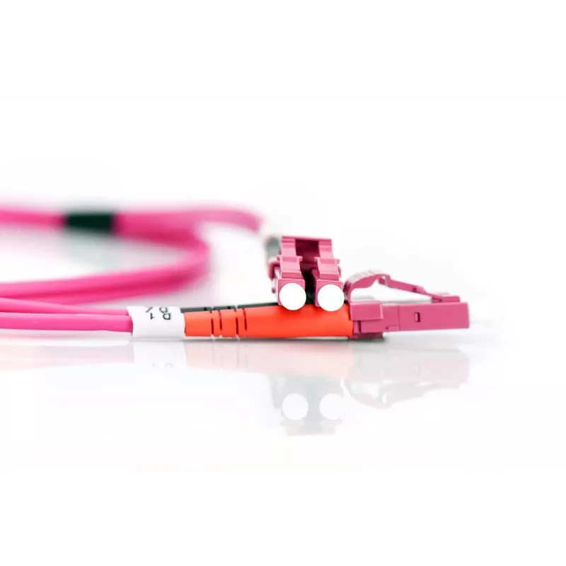 DIGITUS Fiber Optic Patch Cord, LC to LC Multimode OM4 - 50/125 µ, Duplex, kolor RAL4003, długość 5 m