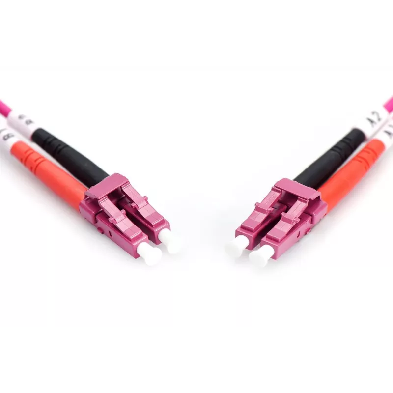 DIGITUS Fiber Optic Patch Cord, LC to LC Multimode OM4 - 50/125 µ, Duplex, kolor RAL4003, długość 5 m