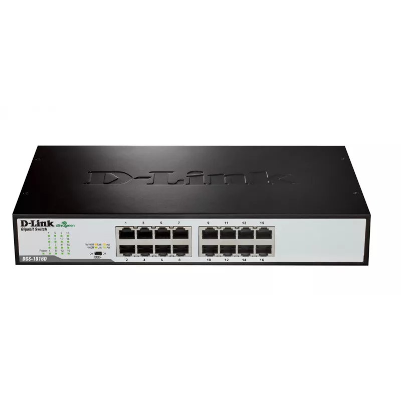 Przełącznik sieciowy D-Link DGS-1016D/E niezarządzalny Czarny, Metaliczny