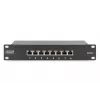 Panel krosowy DIGITUS CAT6 8-portowy ekranowany czarny 10 cali