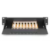 Panel krosowy DIGITUS CAT6 8-portowy ekranowany czarny 10 cali