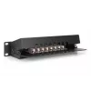 Panel krosowy DIGITUS CAT6 8-portowy ekranowany czarny 10 cali