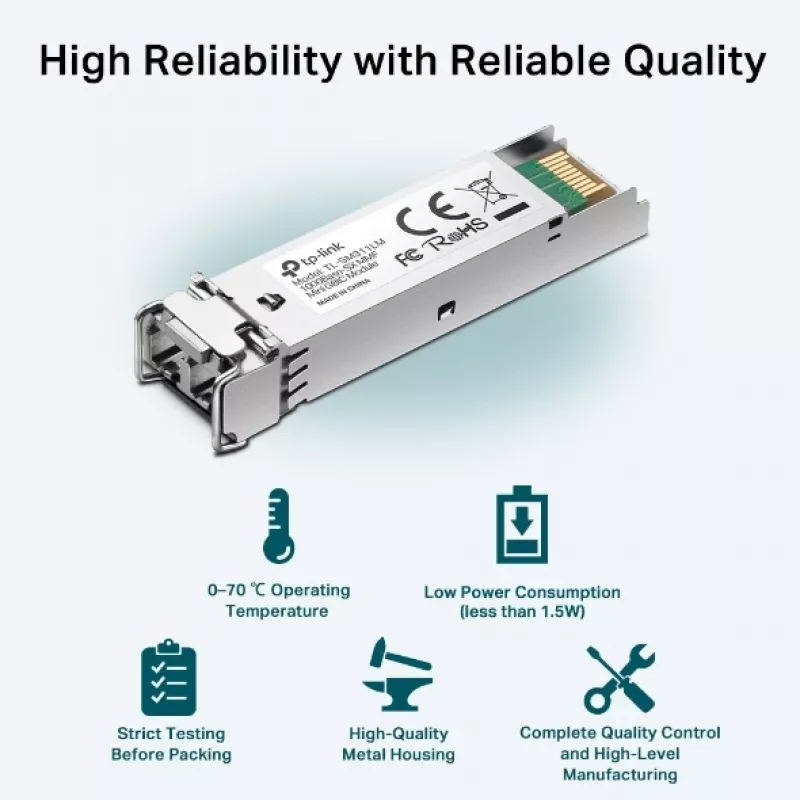 TP-Link SFP 1000BASE-SX LC MiniGBIC Mm, światłowodowy, 1250 Mbit/s, mini-GBIC/SFP, LC (UPC), 50/125,62.5/125 µm, 550 m