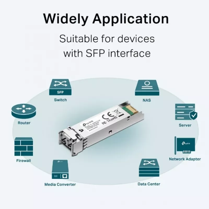 TP-Link SFP 1000BASE-SX LC MiniGBIC Mm, światłowodowy, 1250 Mbit/s, mini-GBIC/SFP, LC (UPC), 50/125,62.5/125 µm, 550 m