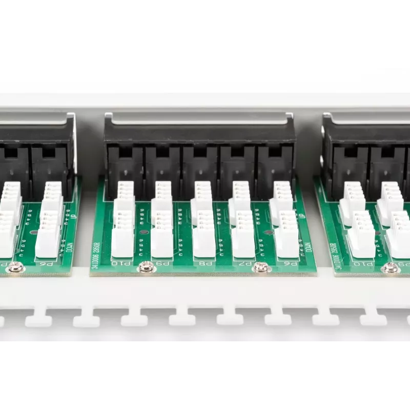 DIGITUS CAT 3 ISDN Patch Panel, nieekranowany 50-portów RJ45, 8P4C, LSA, 1U, montaż w szafie, kolor szary RAL 7035