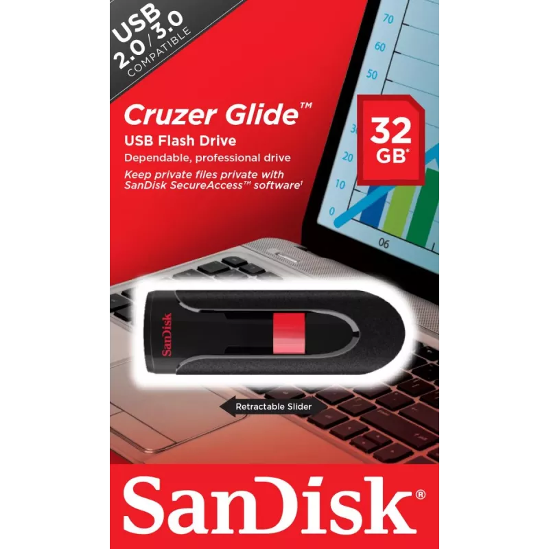 WESTERN DIGITAL SanDisk Cruzer Glide - 32 GB pamięć USB - USB 2.0