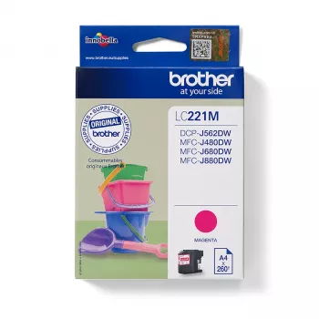 Brother LC221M Wkład atramentowy, magenta, 260 stron