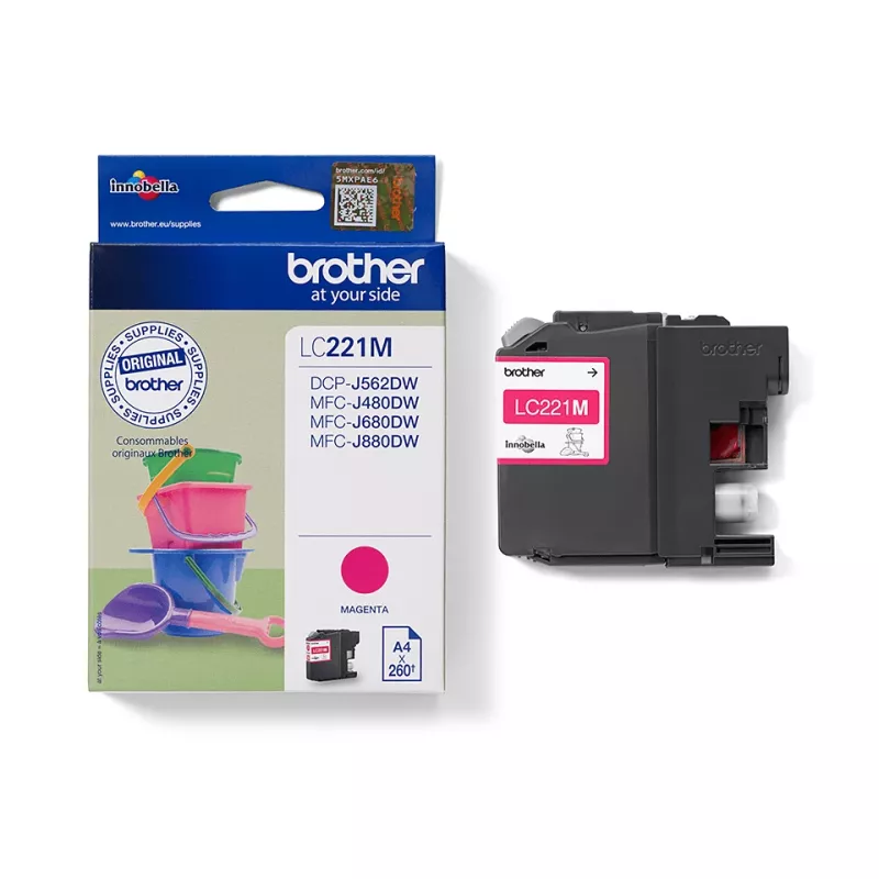 Cartridge Brother LC-221M czerwony Ink 260 stron DCPJ562DW MFCJ480DW
