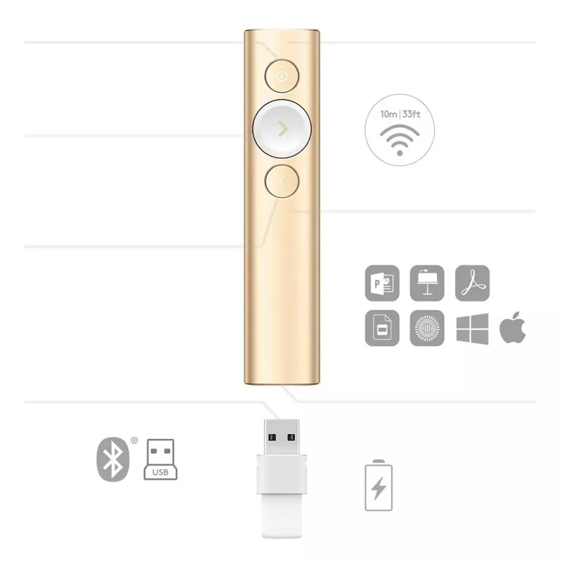 LOGITECH Spotlight Pilot Prezentacyjny - Złoty