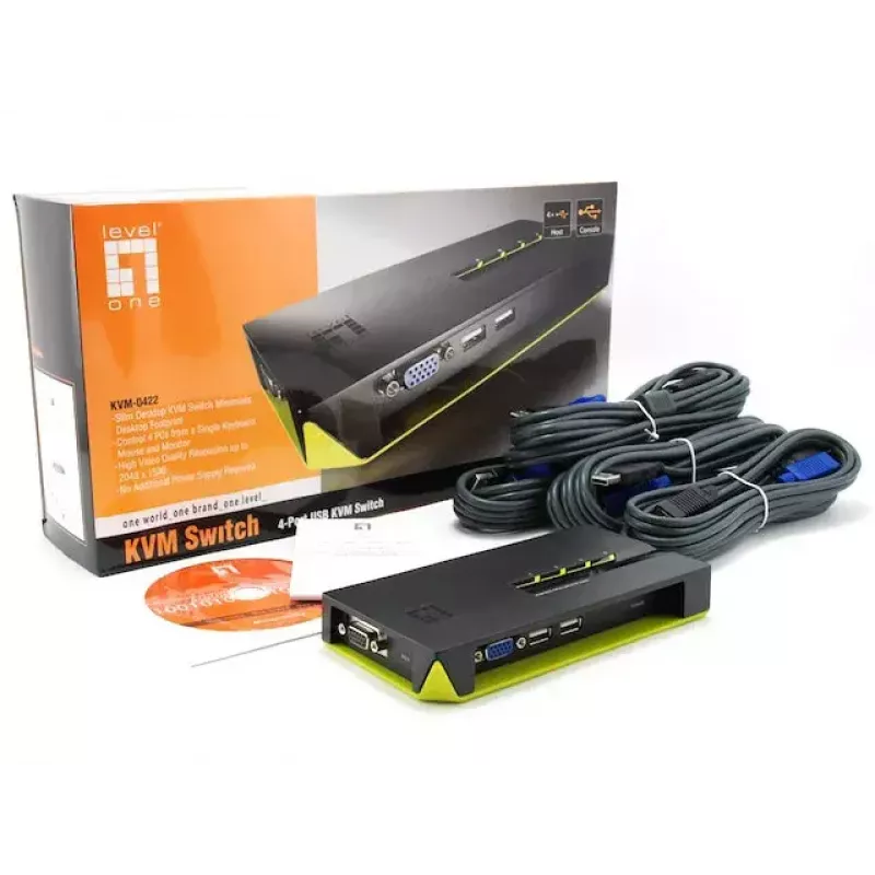 Przełącznik KVM LevelOne 4-Port USB VGA KVM-0422