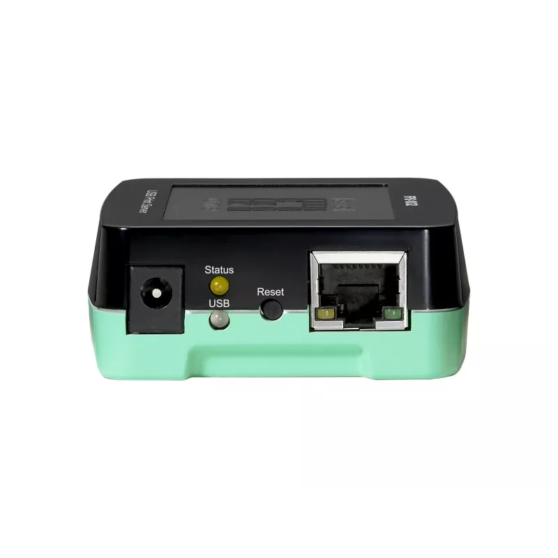 LevelOne USB Print Server, czarny, zielony, Activity, Link, Power, Status, Tajwan, Ethernet LAN, IEEE 802.3, IEEE 802.3u, 10,100 Mbit/s