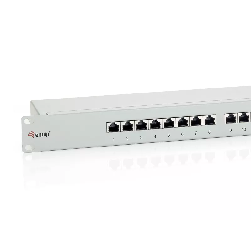 Equip 24-Port Cat.6 Shielded Patch Panel, Light szary