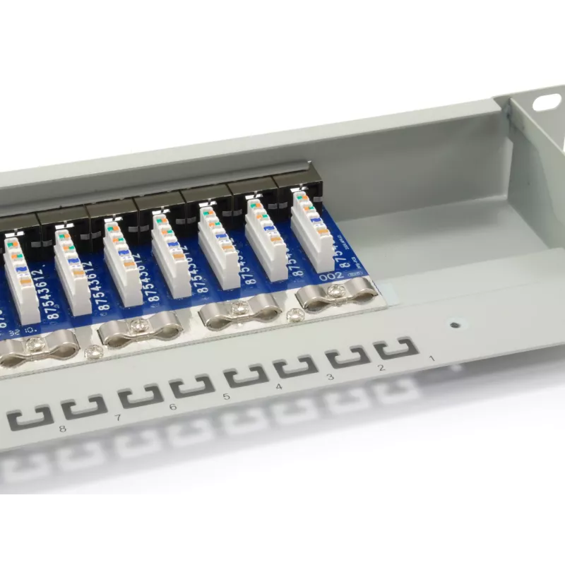 Equip 24-Port Cat.6 Shielded Patch Panel, Light szary