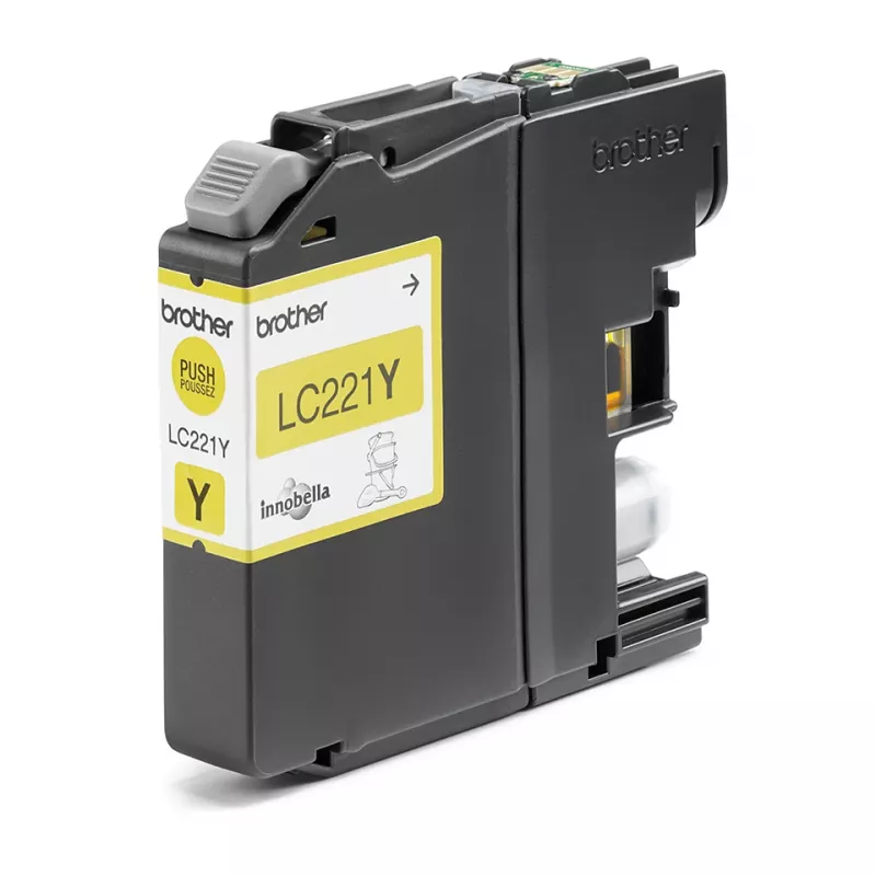 Wkład atramentowy Brother LC221Y, 1 szt. Oryginalny żółty