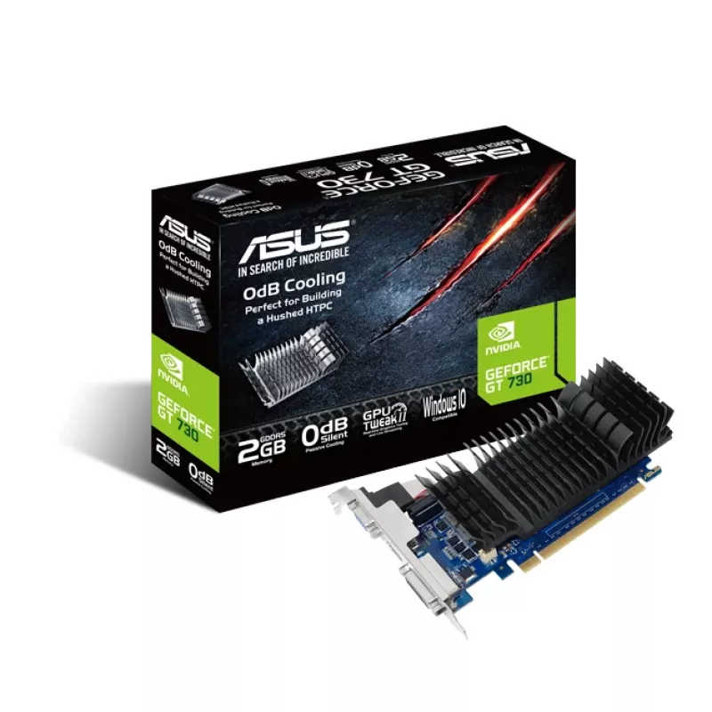 Karta graficzna ASUS GeForce GT 730, 2 GB GDDR5, 64-bit, PCIe 2.0, chłodzenie pasywne