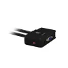 LevelOne 2-portowy przełącznik KVM z kablami USB VGA, obsługa audio, 2048 x 1536 pikseli, czarny