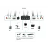 LevelOne 2-portowy przełącznik KVM z kablami USB VGA, obsługa audio, 2048 x 1536 pikseli, czarny