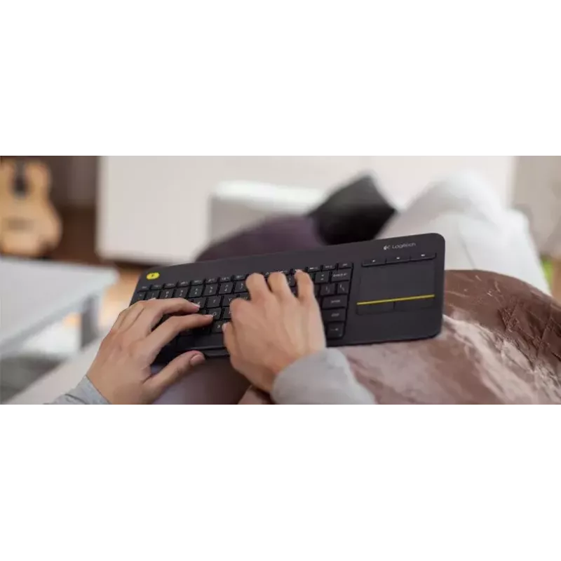 LOGITECH Bezprzewodowa klawiatura dotykowa K400 Plus - Czarny - Qwerty Holenderski