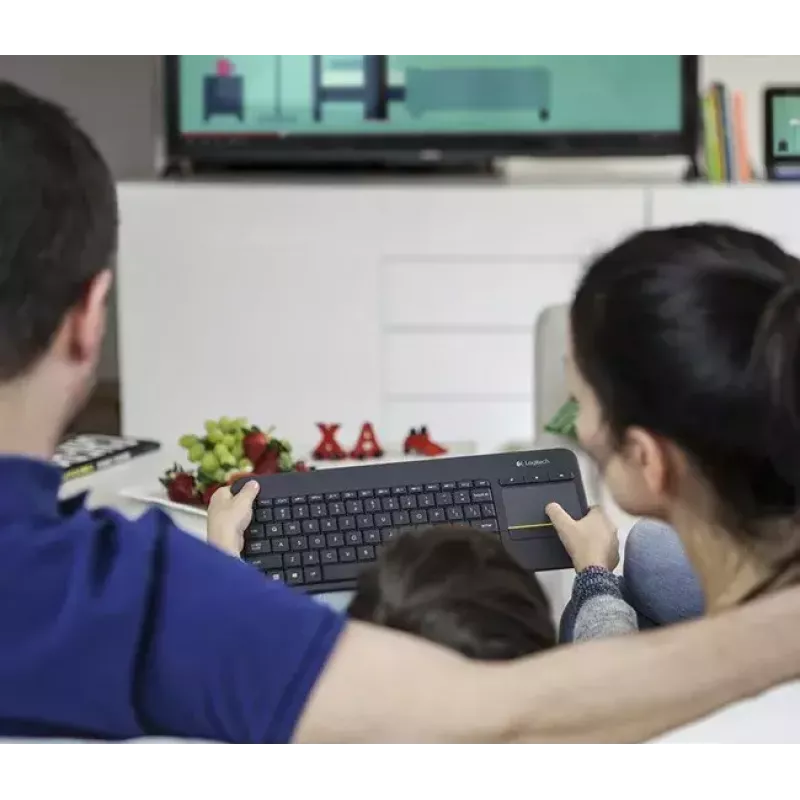 LOGITECH Bezprzewodowa klawiatura dotykowa K400 Plus - Czarny - Qwerty Holenderski
