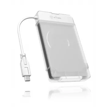 ICY BOX IB-AC703-C obudowa HDD/SSD Przezroczysta, Biała 2.5 cala