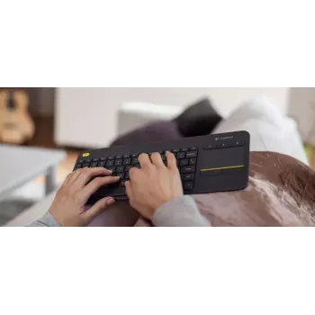 LOGITECH Bezprzewodowa klawiatura dotykowa K400 Plus - Czarny - Qwertzu niemiecki