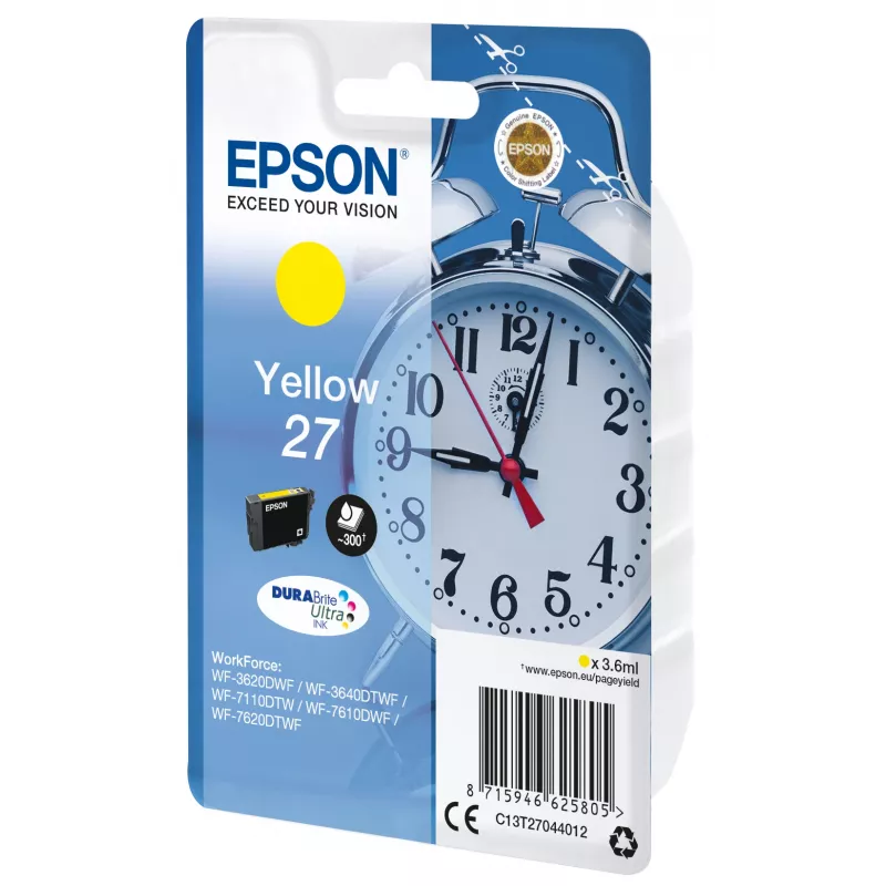 Epson Alarm clock Singlepack żółty 27 DURABrite Ultra Ink