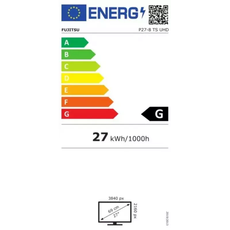 Fujitsu P27-8 TS UHD monitor komputerowy 68,6 cm (27 cali) 3840 x 2160 pikseli 4K Ultra HD LED Czarny