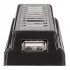 Koncentrator biurkowy Manhattan USB-A z 10 portami, 10 portów USB-A, 480 Mbps (USB 2.0), zasilany przez USB lub zewnętrzny zasilacz (nie dołączono) dla zwiększonej mocy podłączonych urządzeń
