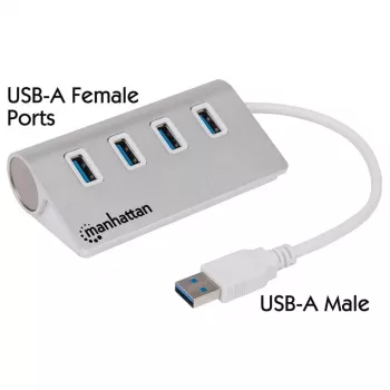 Koncentrator USB Manhattan USB-A 4-Port