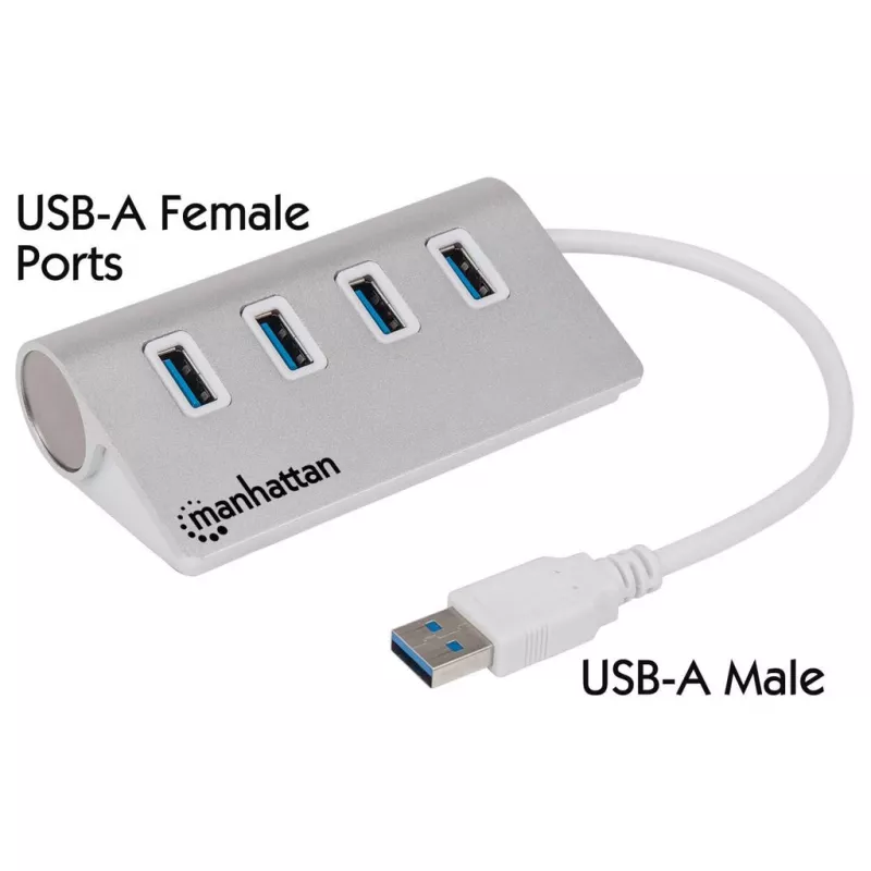 Koncentrator USB Manhattan USB-A 4-Port