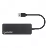 Manhattan USB-A 4-portowy hub, 4x porty USB-A, 5 Gbps (USB 3.2 Gen1 znany też jako USB 3.0), zasilany przez USB (nie wymaga zewnętrznego zasilacza), odpowiednik ST4300PBU3 i ST4300MINU3B