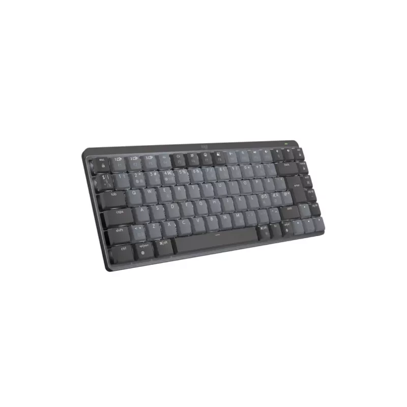 LOGITECH Mx Mechanical Mini Minimalistyczna bezprzewodowa podświetlana klawiatura - grafitowa, cicha dotykowa, QWERTY, układ nordycki