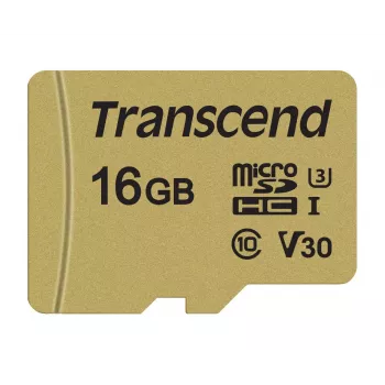 TRANSCEND Karta MicroSDHC 500S 16 GB UHS-I U3 MLC z adapterem