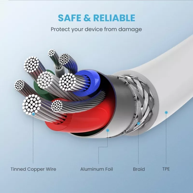 Ugreen 10493 kabel lightning 1 m Biały