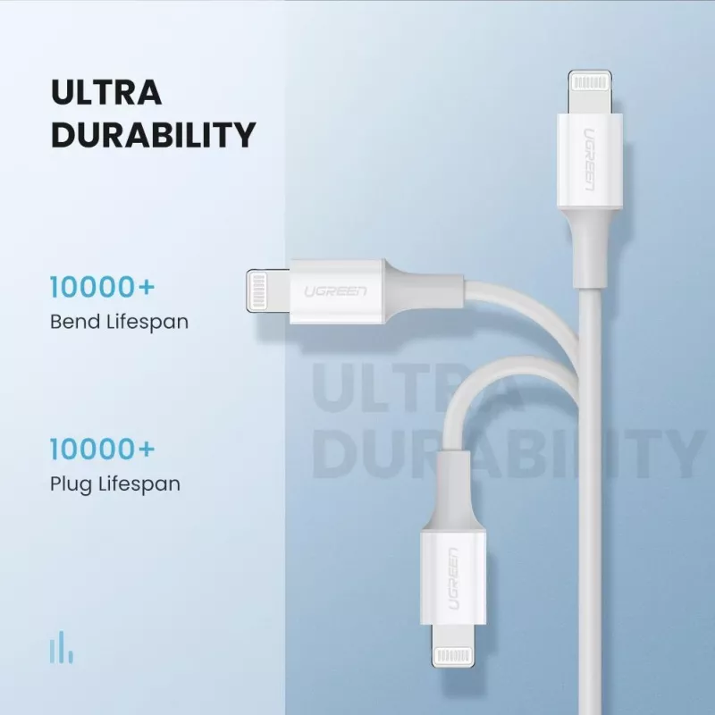 Ugreen 10493 kabel lightning 1 m Biały