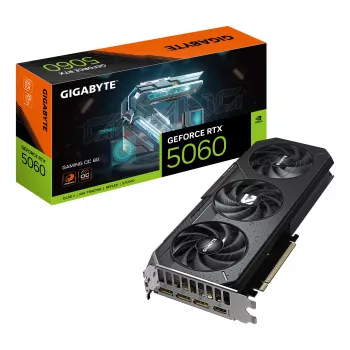 Karta graficzna GIGABYTE GeForce RTX 5060 GAMING OC 8G - 8 GB GDDR7, 128-bit, PCI-E 5.0, zegar rdzenia 2595 MHz, 3 x DisplayPort, 1 x HDMI, GV-N5060GAMING OC-8GD