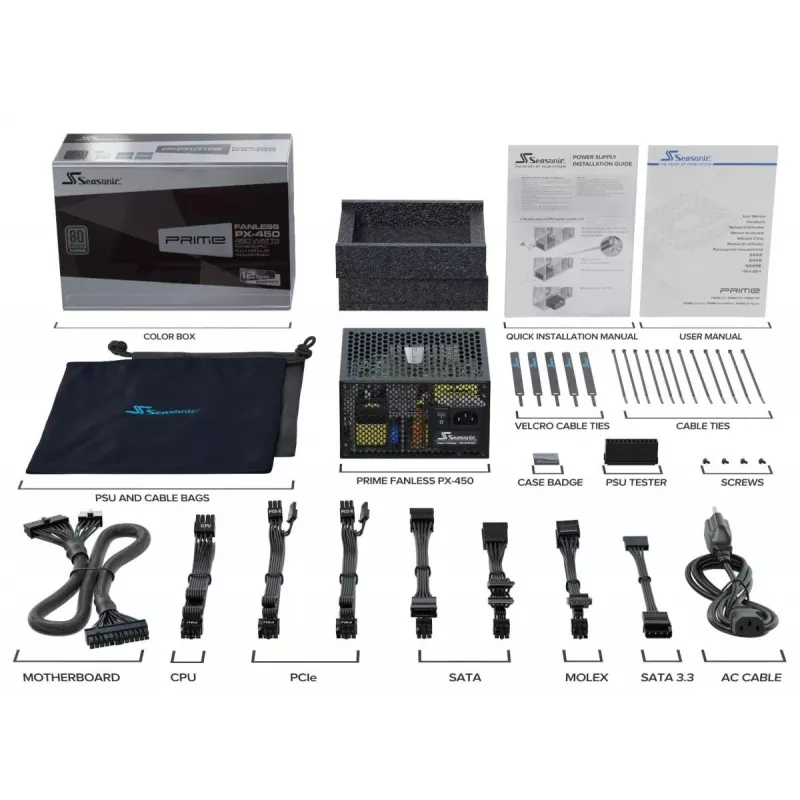 Zasilacz SEASONIC Prime Fanless Px 450 W 20+4 Pin ATX