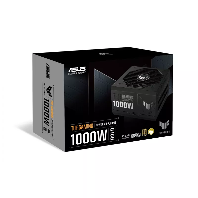 Zasilacz ASUS TUF Gaming 1000W Gold ATX 3.1 1000 W 80 PLUS Gold w pełni modułowy czarny, wentylator 135 mm