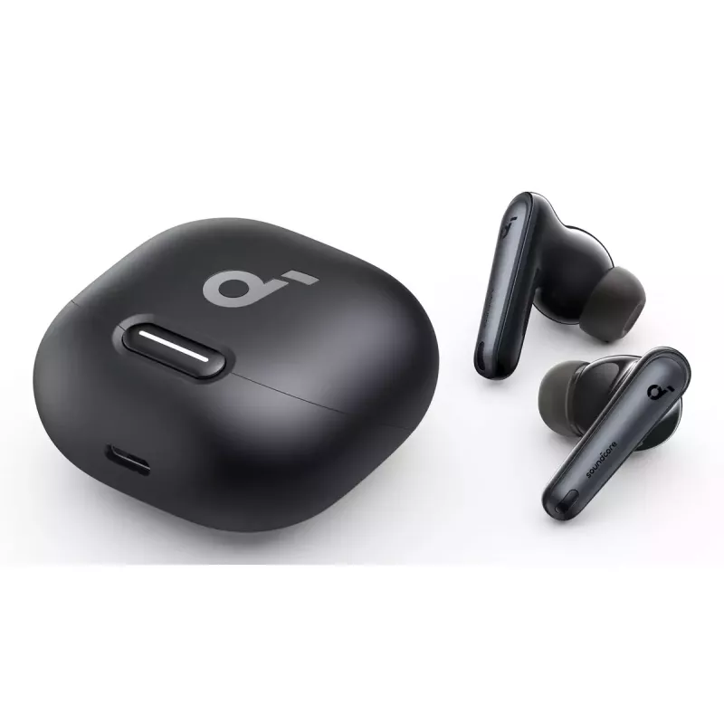 Bezprzewodowe słuchawki douszne Anker Liberty 4 NC — czarne, Bluetooth, ładowanie USB-C
