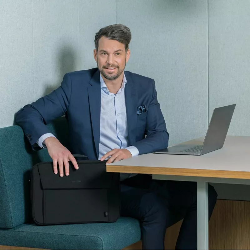 DICOTA Eco Multi Base - Torba na notebooka 13-14,1 cala - Czarna / 300d Poliester z recyklingu PET