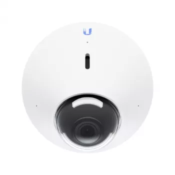 Kamera IP UBIQUITI UVC‑G4‑DOME — kopułkowa, montaż sufitowy, przewodowa, 5 MP (2688x1512), 86° w poziomie, zewnętrzna/wewnętrzna, biała