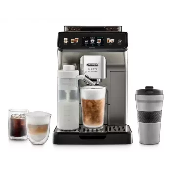 Ekspres kolbowy De’Longhi ECAM450.86.T — w pełni automatyczny, zbiornik na wodę 1,8 l, pojemnik na ziarna 300 g, 19 bar, wbudowany młynek, wyświetlacz TFT