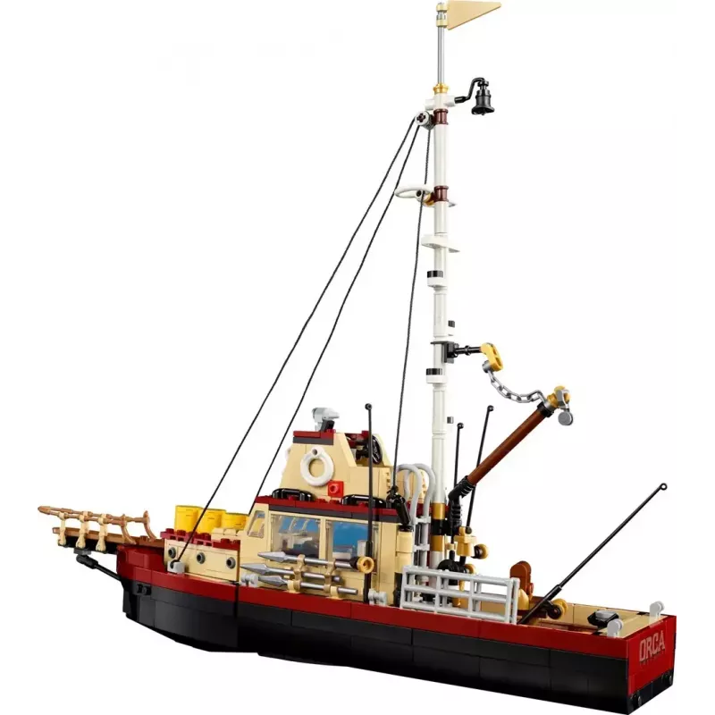 Zestaw klocków konstrukcyjnych LEGO Ideas 21350 Szczęki — 1497 elementów, 3 minifigurki, łódź i kultowy rekin, zalecany wiek 18+