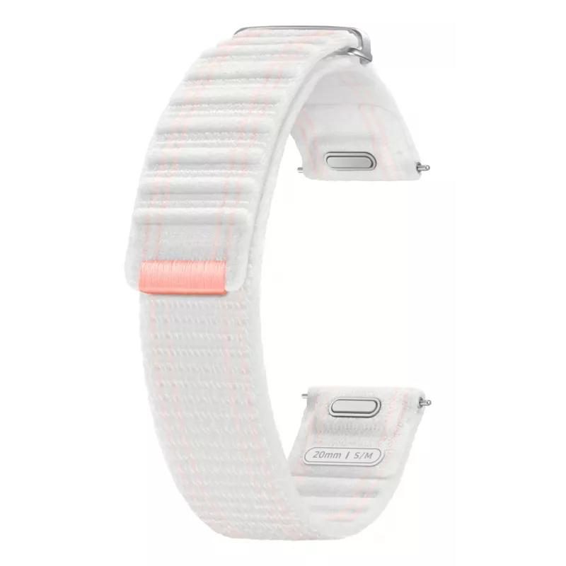 Samsung Fabric Band (S/M) do Galaxy Watch 7, Pasek, Smartwatch, Różowy, Biały, Samsung, Galaxy Watch 7, Galaxy Watch4/5/6/7/FE/4 Classic/5 Classic/5 Pro, Tkanina