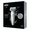 Epilator BRAUN 9-011 3D Silk-epil 9 Flex Wet & Dry — 40 pęset, bateria, masaż, Biały/Szary