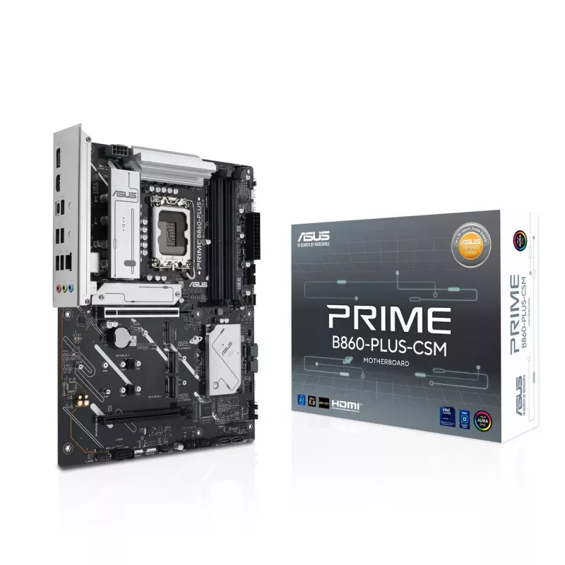 Płyta główna ASUS PRIME B860-PLUS-CSM ATX Intel B860 LGA 1851 DDR5, 4× DIMM, 256 GB, 2.5 Gb LAN, 3× M.2, USB-C