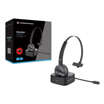 Bezprzewodowy zestaw słuchawkowy Bluetooth Conceptronic POLONA z ładowarką